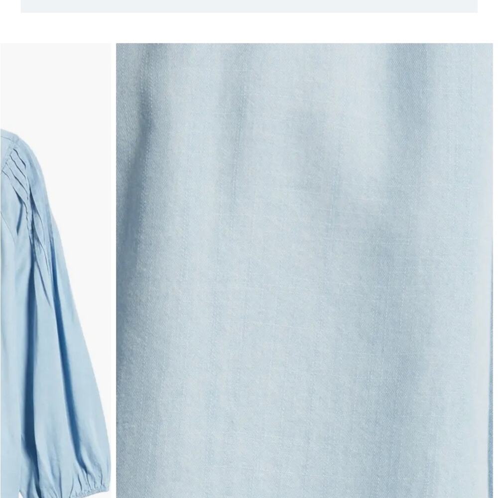 Caslon Pintuck Sleeve Chambray Top, Small - Picture 7 of 12